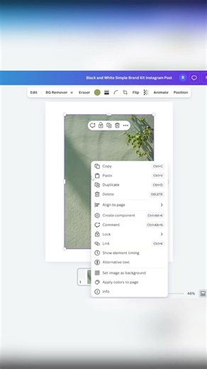 Canva: Automatically Extract Colors from Image for Page Background
