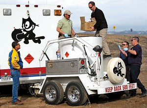 Fireworks blown up at landfill