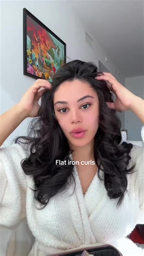 Flat iron curls tutorial ~ I'm using the @babylissprousa nano titanium 1 1/4 inch flat iron #flatironcurls #flatiron #curls #hairtutorial #babylisspro