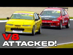 Incredible Honda Civic Hounds V8 Holden at Phillip Island Improved Production Blend Line TV