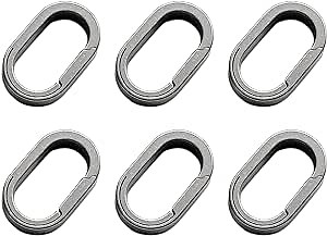 6PCS Titanium Key Ring Quick Release Keychain Connector Multiple Linker EDC Split Keyring Carabiner Gift for Men Woman