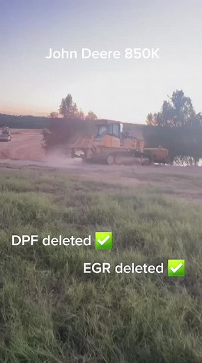 This John Deere 850K was fully derated a few hours ago. Here is a video of it running now. The dpf and egr have been fully deleted. A straight pipe has been built right off the turbo. This machine will be making the job site tomorrow. Having issues with John Deere construction equipment? Reach out to us. We are able to fully delete all John Deere equipment with out any error codes. www.tmagtuning.com #johndeereconstruction #johndeeredozer #constructiontuning #constructionequipment #movingdirt #d