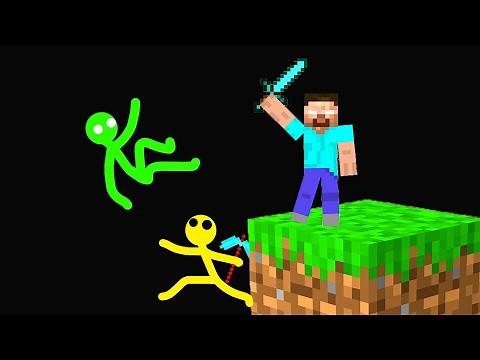 Only One Block Can Help Stickman In Minecraft