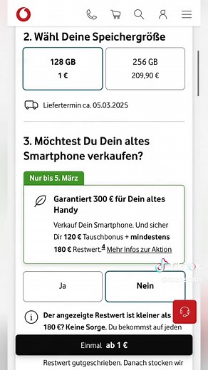 Samsung Galaxy S25 für 1 Euro mit Vodafone Vertrag