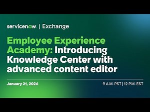 Employee Experience Academy: Knowledge Center with advanced content editor