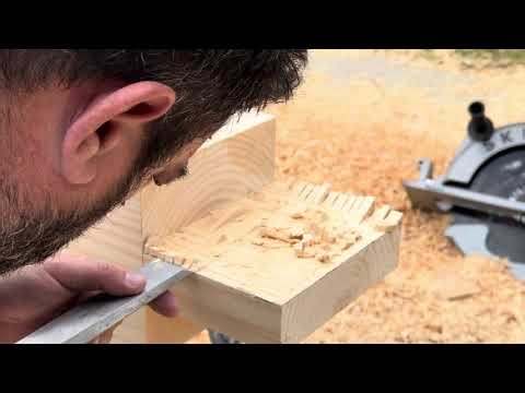 Timber Framing, cutting a tenon