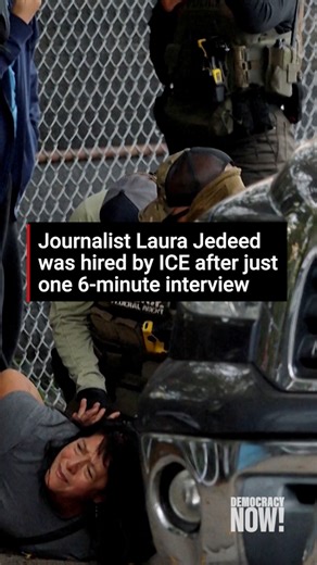 Journalist Laura Jedeed was hired as an ICE deportation officer after a six-minute interview at a job fair in Texas, despite never signing any paperwork, not having completed a background check, likely failing a drug test, and publicly sharing her opposition to the Trump administration and its anti-immigrant crackdown. More: https://www.democracynow.org/2026/1/14/laura_jedeed_ice | Democracy Now!