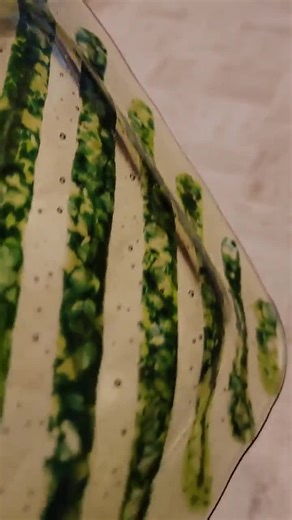 Green Striped Fused Glass Plate – Handmade Decorative Art Dish - Etsy