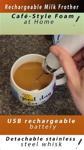 Rechargeable Milk Frother ☕ | Café-Style Foam at Home.