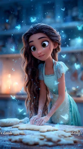 ✨ In her little magical kitchen, Emily baked cookies sprinkled with stardust and laughter. Every butterfly carried the scent of vanilla and dreams through the air. 💙 What do you think of this cozy AI moment? And what kind of magic would you like to see next? 🌙 @veesparkvideo #EmilyLands #AIart #AImagic #cozyfairytale #butterflyaesthetic #fantasyworld #digitalart #pixarstyle #aiinspiration #dreamylife | Emily's Land Ana Rotaru