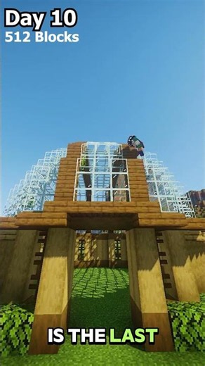 Day 10 of Building a Minecraft World But the Blocks Double Everyday #minecraft #shorts #gaming