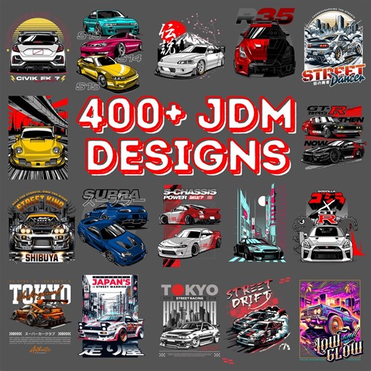 JDM Car Vector Graphics Bundle | Japanese Street Racing Clipart (digital Download) - Etsy