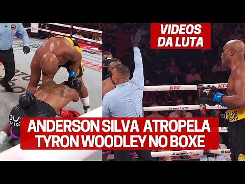 VIDEO LUTA: ANDERSON SILVA ATROPELA TYRON WOODLEY no BOXE em LUTA DE EX-CAMPEÕES do UFC