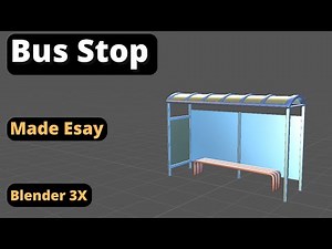 bus stop modeling in blender 3.4