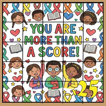 Test day coloring collaborative poster, Testing Motivation, End of YearActivity