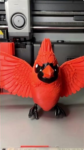 P2S Print 7 - Tiny Cardinal Bird #timelapse #3dprinted #bird #bambulabp2s