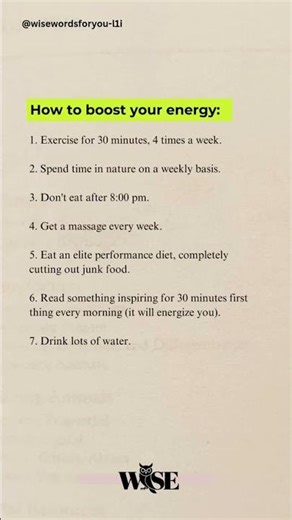 7 Powerful Ways to Boost Your Energy Naturally #selfimprovement #wisewords