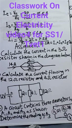 Classwork On Current Electricity video4 For SS1/Tvet1 Classes