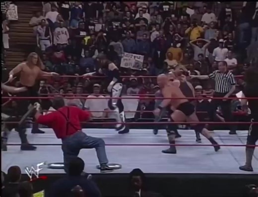 The Chronicles Of Wrestling on Instagram: "WWF No Way Out of Texas: In Your House – February 15, 1998 Unsanctioned 8-Man Tag Team Match 28 Years Ago Today… Steve Austin, Owen Hart, Mick Foley (Cactus Jack) & Terry Funk (Chainsaw Charlie) vs Triple H, Savio Vega & The New Age Outlaws One of the wildest brawls of the Attitude Era — an “unsanctioned” war that spilled everywhere and felt completely out of control. A chaotic preview of the Attitude Era fully taking over. #WWF #NoWayOut #AttitudeEra #