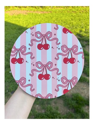 Cute Cherry Mouse Pad, Pink Coquette Desk Mat, Girly Bow Mousepad, Kawaii Office Desk Accessory, Pink Cherry Aesthetic Gift - Etsy