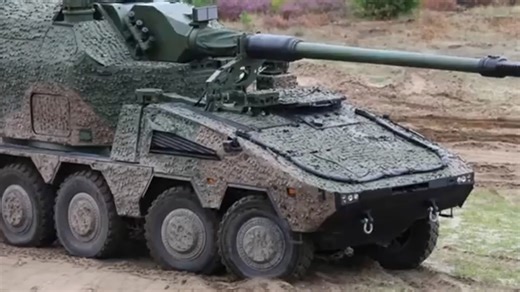 Germany delivers the first RCH 155 to Ukraine, a two crew, automated Boxer howitzer built for shoot and scoot warfare