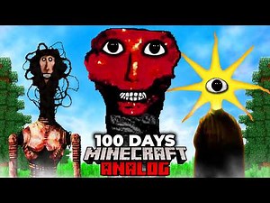 I Survived 100 Days as ANALOG HORROR Mod in Minecraft [Full Movie]