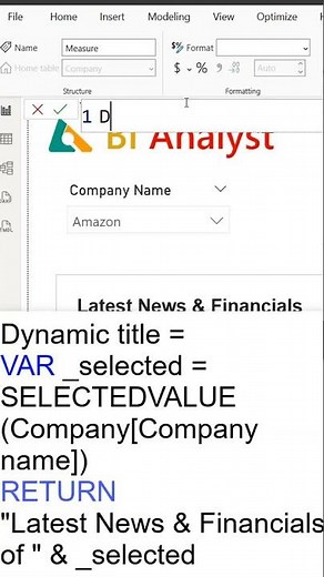 How to Create Dynamic Title based on Slicer Selection in Power BI #bianalyst #tutorial #powerbi