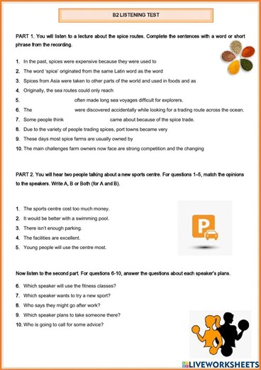 B2 Listening exercise