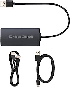 CAMWAY HD Video Capture USB 2.0 HDMI Video Game Capture Card,4k HDMI to USB 2.0 HD Live Capture Game Video Recording Box Support 2Output Capture for Windows Linux Mac OS YouTube OBS Twitch