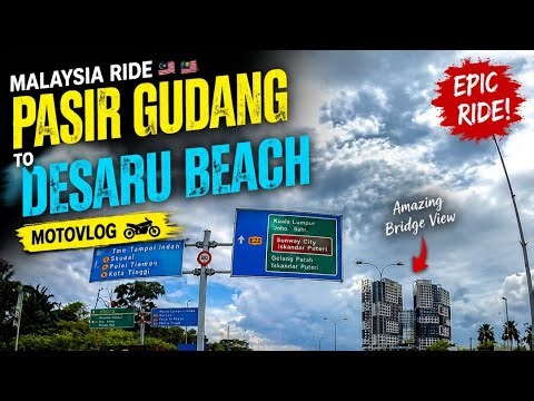 Senai to Desaru Beach 🏍️ | Beautiful Bridge View & Highway Ride | Malaysia Motovlog