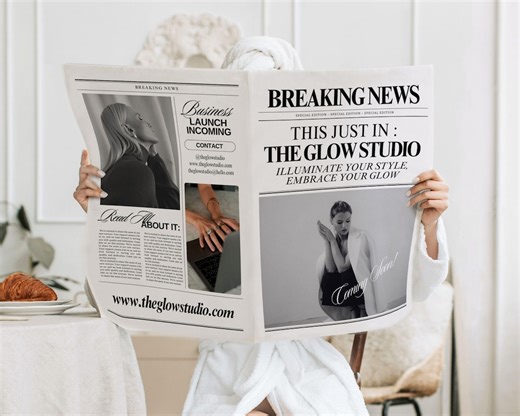 Custom Newspaper Template, Business Newspaper for Photoshoot, Editable News Paper Announcement, Opening Soon Newsletter, Canva Template, 290 - Etsy