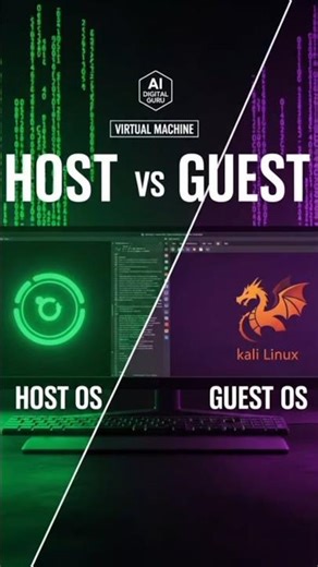 Host OS vs Guest OS 🤯 | Virtual Machine Explained in 30 Seconds #shorts