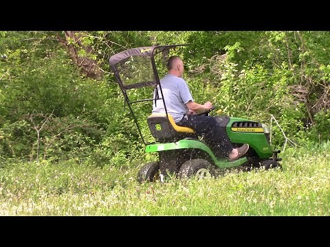 Mowing a Neighbors Extreme High Grass John Deere D105 Auto