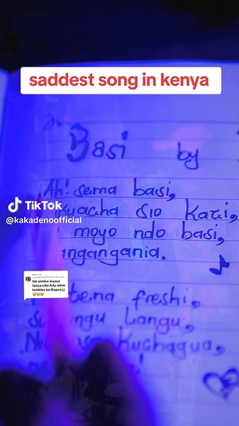 Replying to @user48365949458104 lyrics of basi by Kakadeno, the saddest song in kenya #fyp #sadsong #basibykakadeno #watchtillend #lyrics