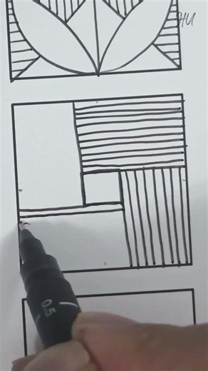 Zentangle Pattern Squavolution | Easy Relaxing Drawing #shorts
