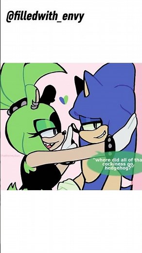 Sonic Can't Handle Surge's Charm💚😉#sonicthehedgehog #shorts #sonurge #ship #comicdub #surgethetenrec