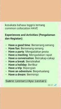 kosakata bahasa Inggris tentang collocation HAVE #english #bahasainggris #vocabulary #sumrelestari