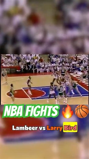 Larry Bird vs Bill Laimbeer Legendary Rivalry! 🏀 #nba #basketball #fighting #nbafights