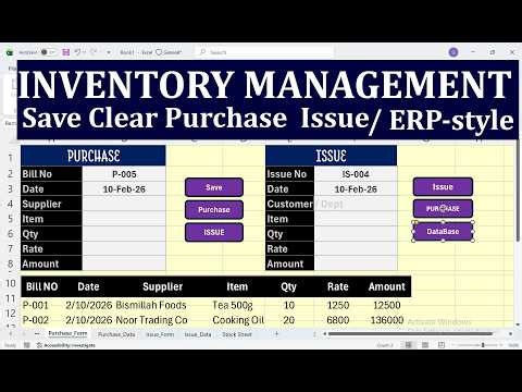 Excel Inventory Management System with Purchase & Issue | Complete VBA + Stock Control (Urdu/Hindi)