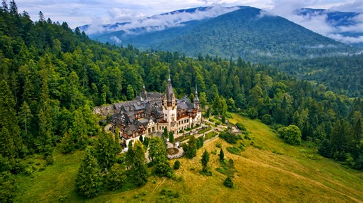 Peleș Castle set among Romania’s mountain forests
