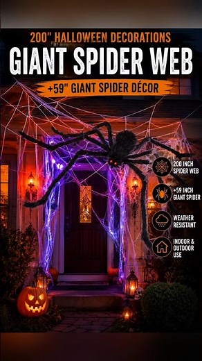 🕷️ Giant Halloween Spider Web Decoration | #halloween2026 #halloweendecor #halloweenideas