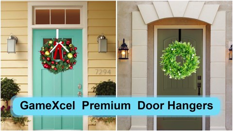 12 In Wreath Hanger - Metal Wreath Holder - Door Hook for Xmas Easter Spring Wreath - Front Door Hanger Bronze