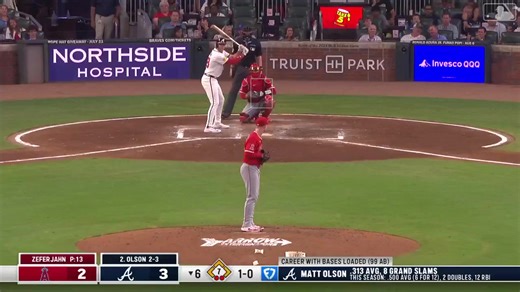 Matt Olson hits a grand slam (16) to right field. Michael Harris II scores. Nick Allen scores. Ronald Acuña Jr. scores. Via AtlantaBraves | Atlanta Braves Chop Live