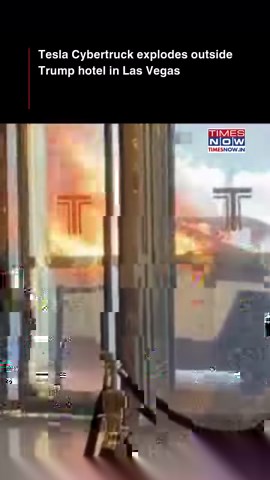 56K views · 193 reactions | A Tesla Cybertruck exploded outside the Trump International Hotel in Las Vegas, killing the driver and injuring seven bystanders. Authorities are examining the explosion as a possible act of terror, with a focus on whether it was caused by a vehicle defect or external influences. Elon Musk confirmed that Tesla's senior team was investigating the incident, calling it unprecedented. #Tesla #TeslaCybertruck #Trump #EloMusk | TIMES NOW | Facebook