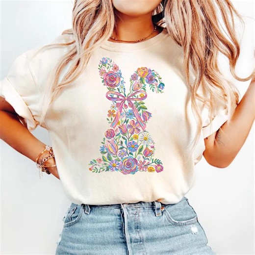 Floral Bunny Machine Embroidery Design, Spring Rabbit Pattern (instant Download) - Etsy
