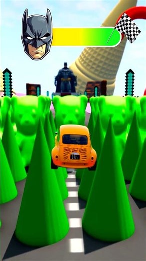 😱 Batman vs Hulk vs Spiderman vs Superman 🚘 Race Challenge #viralshorts #beamngdrive #crash