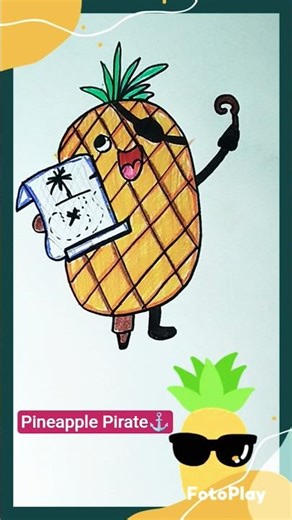 pineapple Pirate drawing#drawing #drawing4kids#easydrawing#art #drawingideas#trending#viral #foryou