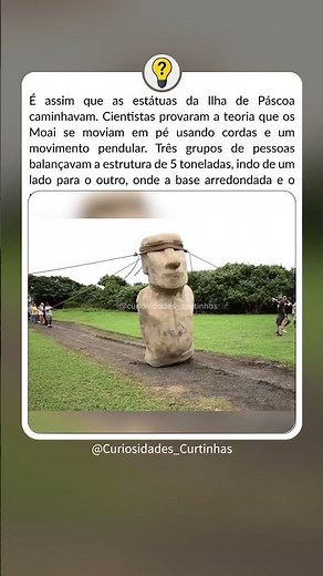 Estátua moai de 5 toneladas caminhando #curiosidades
