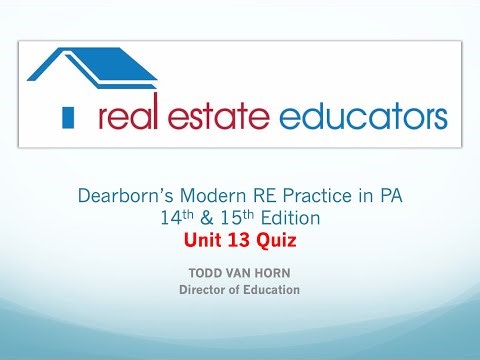 Unit 13 Quiz from Dearborn Textbook (Editions 14 & 15)