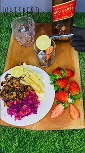 Red Label Neat Shot with Ice | Lemon & Strawberry Twist | Aesthetic Whiskey Pour #goodspirit